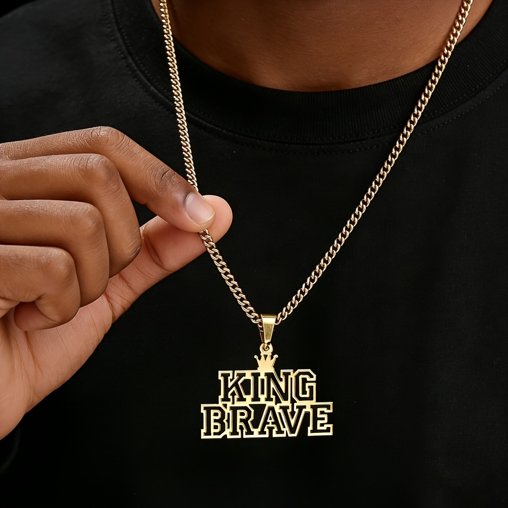 Custom Hollow Name Golden Punk Rock Necklace
